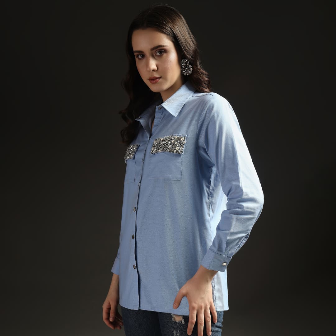 Starlight Pocket Shirt Sky Blue